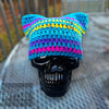 Cat Ear Striped Beanie - Cotton Candy