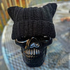 Cat Ear Fold Over Beanie - Black Sparkle