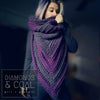 Wild Oleander Hooded Scarf - Magenta and Charcoal Grey