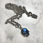 Small Swarovski Skull Necklace - Silver