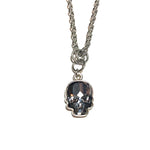 Small Swarovski Skull Necklace - Silver