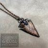 Electroformed Agate Arrowhead Necklace - Light Brown