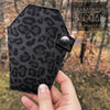 Mini Coffin Wallet - Black on Black Animal Print