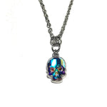 Small Swarovski Skull Necklace - Silver